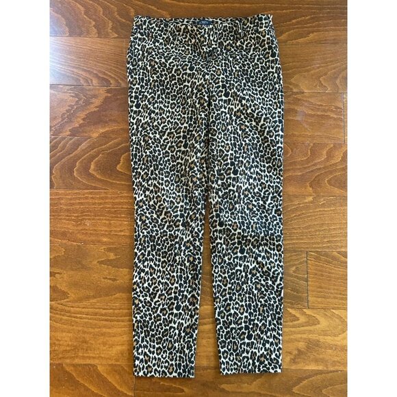 J.Crew Women's Winnie Pant Leopard Print Slim Ankle Length Pants Size 00 - Picture 2 of 8